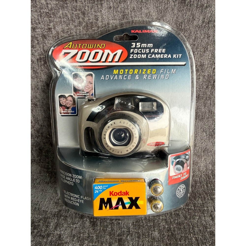 Vintage Kalimar Autowind Zoom 35mm Film Camera Kit Brand New Sealed Kodak Max